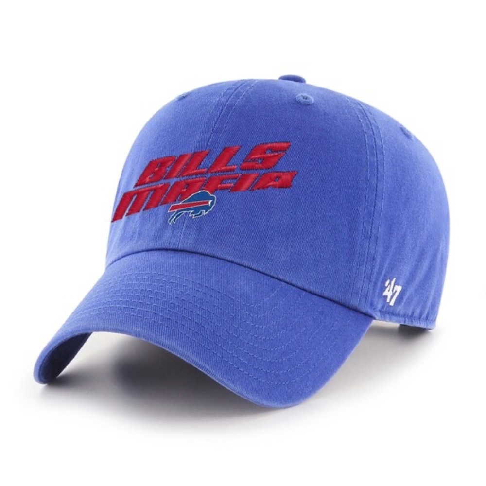 ‘47 Brand Buffalo Bills Mafia Blue Red Clean Up Adjustable Strap NFL Dad Hat